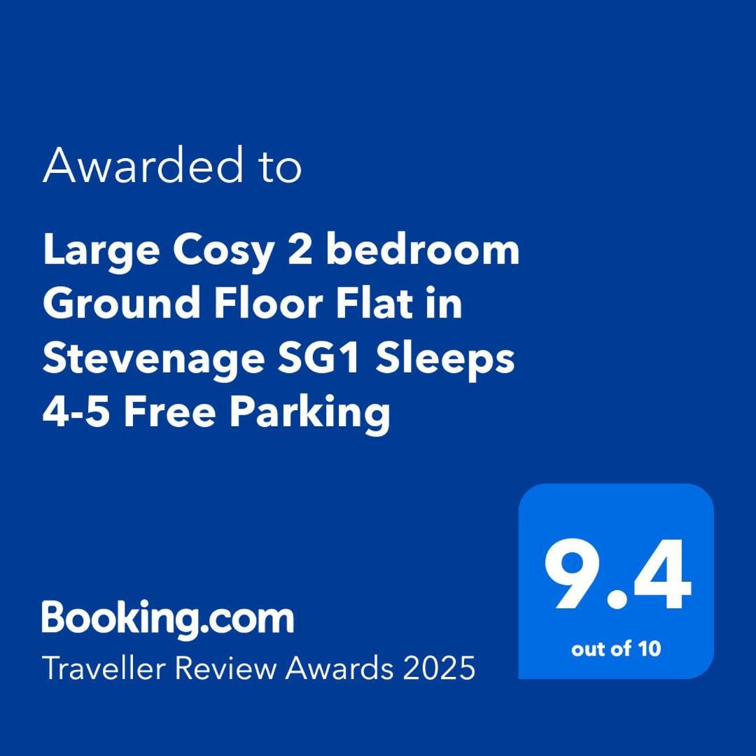 Large Cosy 2 Bedroom Ground Floor Flat In Stevenage Sg1 Sleeps 4-5 Free Parking المظهر الخارجي الصورة